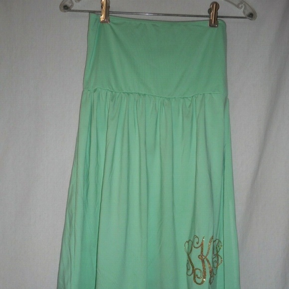 Unbranded Other - Green swinsuit cover up - gold sparkly monogram